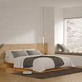 Modern Bedroom Suspension Bed 3d model