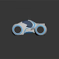 Futuristic Space Exploration Vehicle With White Blue Design And Large Circular Aerodynamic Wheels