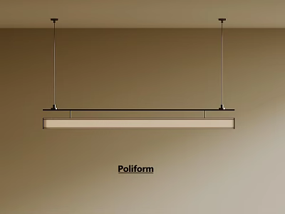 Pollform Modern Linear Pendant Light With Sleek Metal Frame And Soft Illumination 3d model