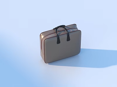 Stylish Brown Leather Handbag With Black Handles Simple Design For Everyday Use 3d model