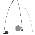 Modern Arched Floor Lamp with Circular Metal Base and Adjustable White Shade 3d model