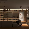 Cozy Warm Natural Living And Dining Room With Stone Fireplace And Soft Ambient Lighting