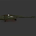 3D Rendered Military Tank With Green Camouflage Long Cannon And Dark Background