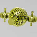 Golden Industrial Equipment With Precision Gears Shafts And Spherical Structure