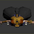 Game Movie Character With Cat Ear Headdress Long Black Hair And Egyptian Style Outfit