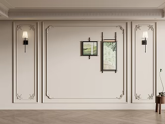 Jane European carved wall plaster line 3d model