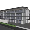 Modern Townhouses Exterior Design Featuring Glass Curtain Walls Balconies And Roadside Greenery