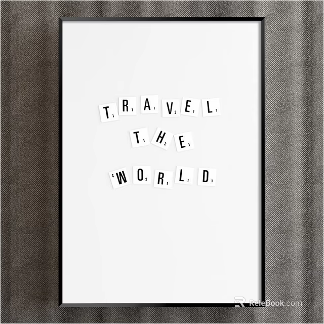 Paper Letters Forming Travel The World On White Background 3d model 