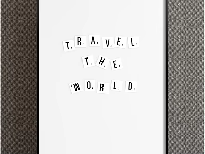 Paper Letters Forming Travel The World On White Background 3d model
