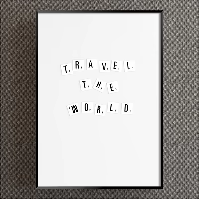 Paper Letters Forming Travel The World On White Background 3d model