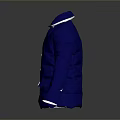 Stylish Blue Collared Jacket With Buttoned Front And Side Pockets Design 3d model