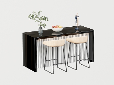 Modern Bar Chair Combination Water Bar Restaurant Bar Tea Desk Reception Desk Front Desk Decoration Vase model