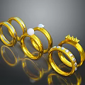 Stylish Gold Rings With Pearl Diamond And Crown Design Details