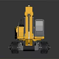 Yellow Heavy Duty Tracked Excavator With Mechanical Arm And Operator Cab
