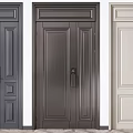 Modern Security Doors In Gray Brown And Beige With Panel Design And Secure Locks 3d model