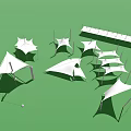 Tensile Membrane Structures With White And Green Canopies And Tent Like Designs