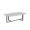 Modern Coffee Table Featuring Square Wooden Top And Sturdy Metal Base 3d model