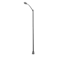 Outdoor Street Lamp With Curved Pole And Translucent Shade Lighting Fixture