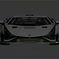 Silver Sports Car With Green Accents Sleek Aerodynamic Body And Black Wheels