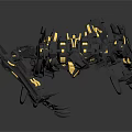 Humanoid Robot With Black And Gold Mechanical Structure And Articulated Limbs