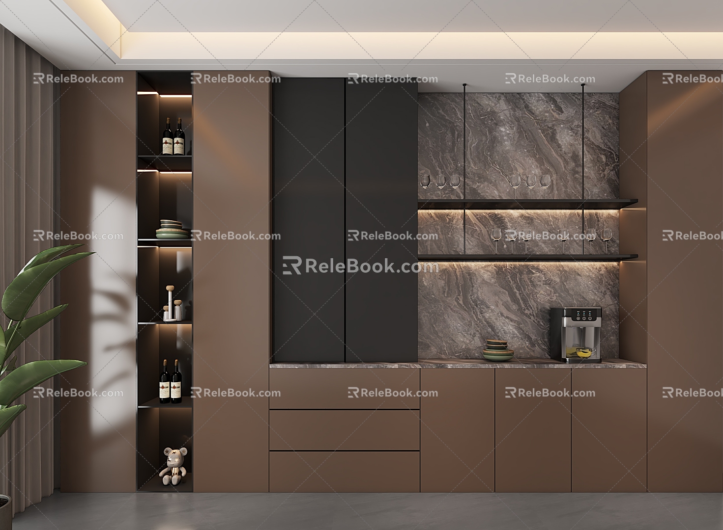 Modern Wine Cabinet Sideboard 3d model