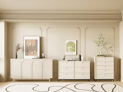 Cream Style Sideboard 3d model