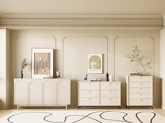 Cream Style Sideboard 3d model