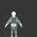 Game Movie Character 3D Model with Brown Hair Glasses Gray Sweater Red Gloves Brown Pants