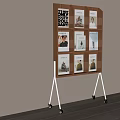 Sleek Wooden Bookcase With Multiple Shelves Metal Legs And Books Magazines On Wheels