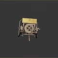 Vintage Mechanical Computer Device With Metal Stand Gears Levers And Rotating Parts