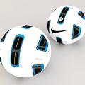 White Soccer Balls With Blue Black Design And Nike Logo For Sports
