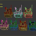 Assorted Military Tactical Helmets With Diverse Color Patterns And Decorative Gear Details