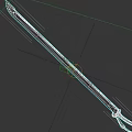 Long Metal Sword With Green Wrapped Hilt On Dark Background