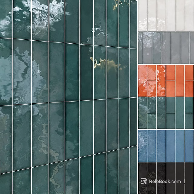 Colorful Wall Components With Various Colored Tiles For Modern Interior Design 3d model