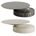Modern Round Coffee Table Designs With Smooth Marble Textured And Layered Surfaces 3d model