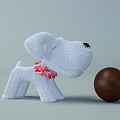 Modern toy plush dog 3d model