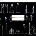 Modern Fountain Round Fountain Pool Square Fountain Water Column Water Drop 3d model
