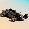 Black Formula Racing Car With Courage Branding Large Tires And Streamlined Design