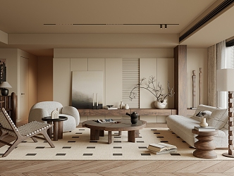 Quiet Living Room Ancient Home Living Room 3d model