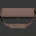 Brown Leather Satchel With Animal Head Design And Metal Buckle Shoulder Strap