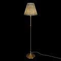 Elegant Floor Lamp With Neutral Fabric Lampshade And Slim Metal Pole