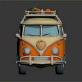 minibus minivan driverless bus school bus van box car 3d model
