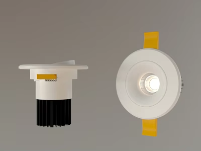 Modern Downlights and Spotlights With White Housing Recessed Installation Heat Sink and Contemporary Design 3d model