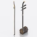 Traditional Musical Instruments and Art Supplies With Erhu Bow Paint Box And Wooden Base