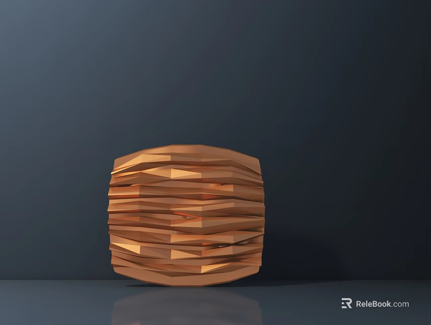 Contemporary Wooden Table Lamp Featuring Layered Folded Structure And Smooth Surface Design 3d model 