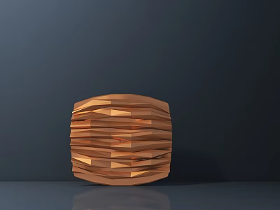 Contemporary Wooden Table Lamp Featuring Layered Folded Structure And Smooth Surface Design 3d model