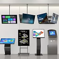 Modern intelligent machine all-in-one machine number taking machine advertising machine navigation machine billboard advertising screen display screen TV screen guide card display board 3d model
