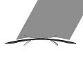 Modern Curved Television With Black Screen Silver Stand And Sleek Contemporary Design