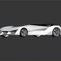 Futuristic White Sports Car With Blue Accents Red Seats And Open Roof Design