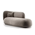 Modern Upholstered Sofa Design With Light Grey And Dark Grey Cushions 3d model
